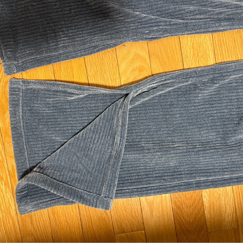 Zara Knit Wide-Leg Pants in Slate Blue